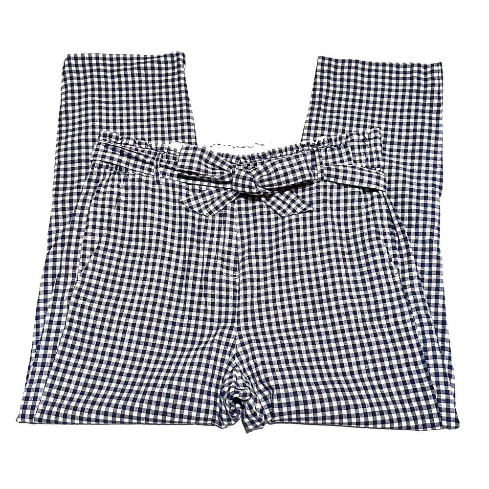 Hatley Navy and White Checkered Cropped Pants